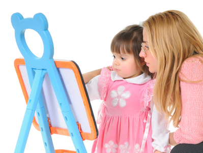 Sunshine Academy Toddler Painting With Teacher